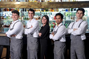 The staff at Bulk Mixology Lounge Bar & Garden, from left Domenico Notaro, Ivan Patruno, Margherita Portesani, Helal Matubborwork and Valentin Ponikarov