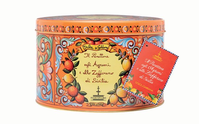 Sicilian citrus fruit and saffron panettone by Fiasconaro for Dolce&Gabbana