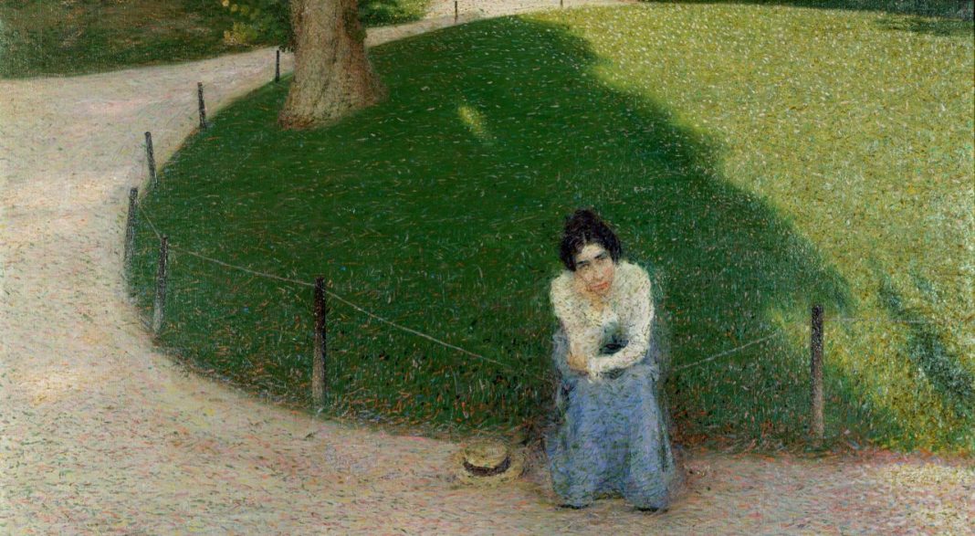 Divisionismo Gam - Giacomo Balla, La fidanzata a Villa Borghese (1902)