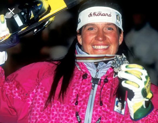 Lara Magoni, silver medal at the Women Slalom World Championship, Sestrière 1997